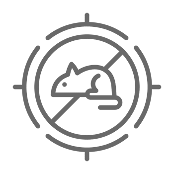 No mice allowed symbol on black background.