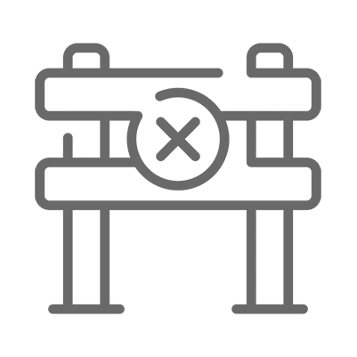Barrier icon with a cross symbol.