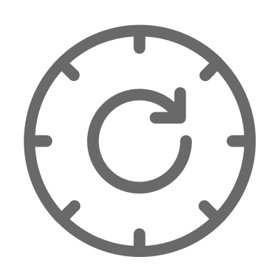Circular arrow icon on black background.