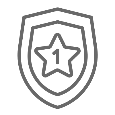 Shield with star and number one icon.